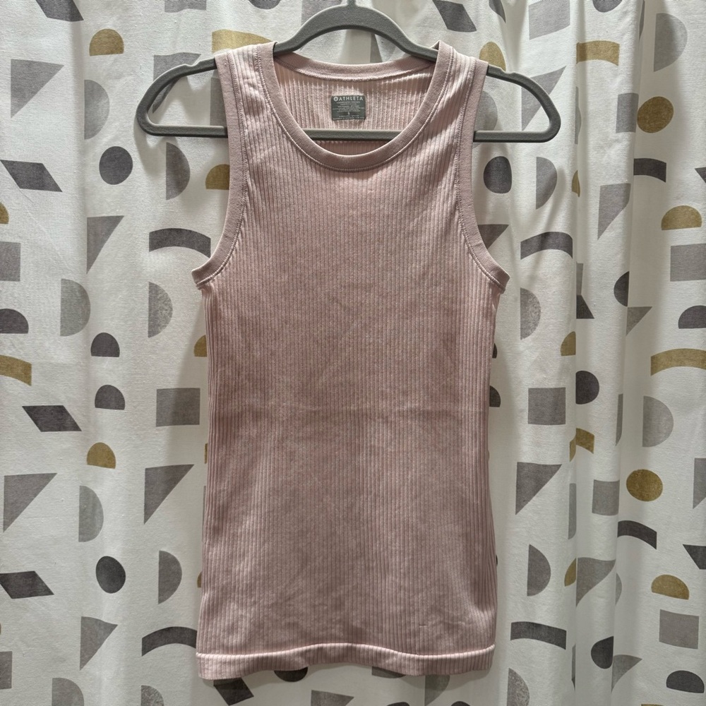 Athleta Women's Pink Ribbed Sleeveless Top